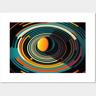 Retro Planetary Rings, Abstract Pop Art Posters and Art